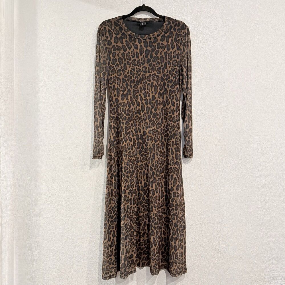 Rachel Zoe Leopard Print Midi Dress - Brown and Black